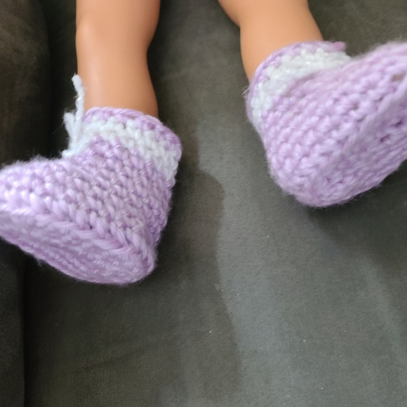 Crocheted Doll Hard-Sole Booties - Picture 4 of 4